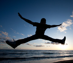 Love to Jump in Happy mood over Sea